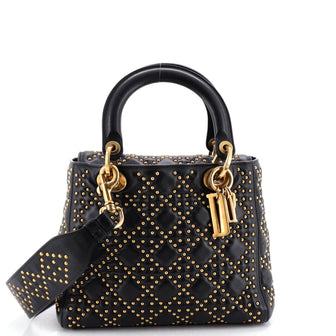 Christian Dior Supple Lady Dior Bag Cannage Studded Lambskin Medium
