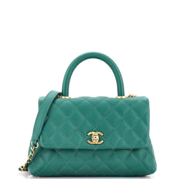 Chanel Coco Top Handle Bag Quilted Caviar Mini
