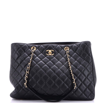Chanel Classic CC Shopping Tote Quilted Caviar Large