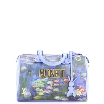 Louis Vuitton Speedy Handbag Limited Edition Jeff Koons Monet Print Canvas 30