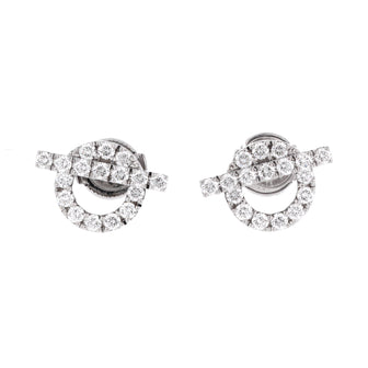 Hermes Finesse Stud Earrings 18K White Gold and Diamonds