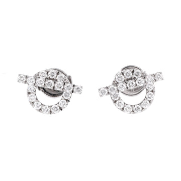 Hermes Finesse Stud Earrings 18K White Gold and Diamonds