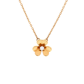 Van Cleef & Arpels Frivole Pendant Necklace 18K Yellow Gold and Diamond Mini