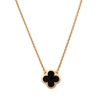 Van Cleef & Arpels Pure Alhambra Pendant Necklace 18K Yellow Gold and Onyx