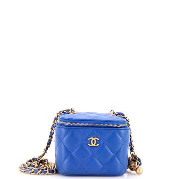 Chanel Pearl Crush Vanity Case with Chain Quilted Lambskin Mini