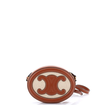 Celine Triomphe Oval Crossbody Bag Canvas and Leather