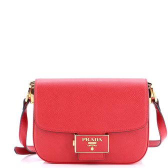 Prada Embleme Flap Bag Saffiano Leather Small