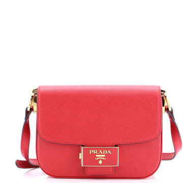 Prada Embleme Flap Bag Saffiano Leather Small
