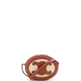 Celine Triomphe Oval Crossbody Bag Canvas and Leather