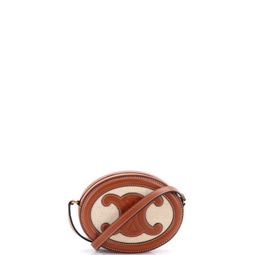 Celine Triomphe Oval Crossbody Bag Canvas and Leather