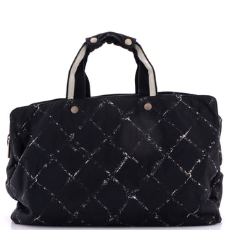 Chanel Travel Line Boston Bag Printed Nylon Medium