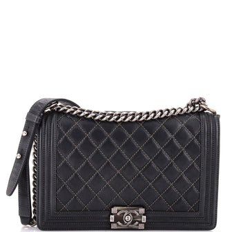 Chanel Boy Flap Bag Quilted Lambskin New Medium