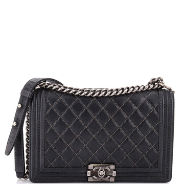 Chanel Boy Flap Bag Quilted Lambskin New Medium