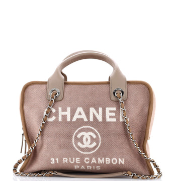 Chanel Deauville Bowling Bag Canvas Large