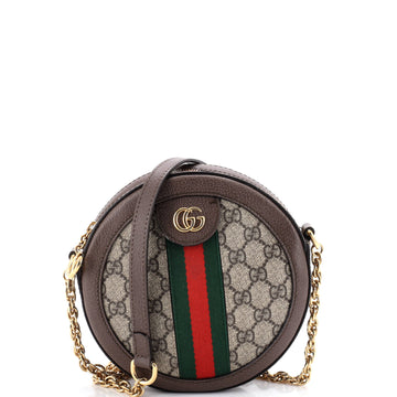 Gucci Ophidia Round Shoulder Bag GG Coated Canvas Mini