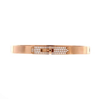 Hermes Kelly Bracelet 18K Rose Gold and Pave Diamonds Small