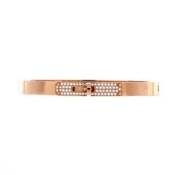 Hermes Kelly Bracelet 18K Rose Gold and Pave Diamonds Small