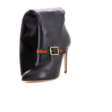 Gucci Women's Sylvie Web Strap Knee High Boots Leather