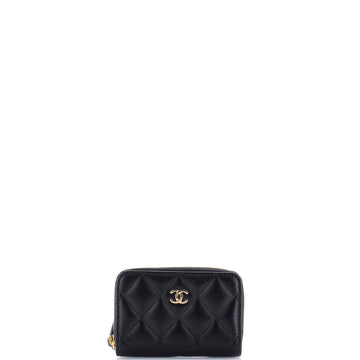 Chanel CC Zip Coin Purse Quilted Lambskin Small