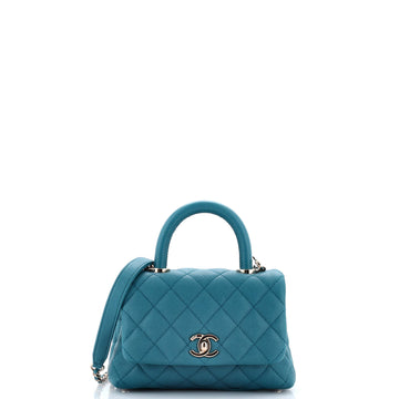 Chanel Coco Top Handle Bag Quilted Caviar Extra Mini