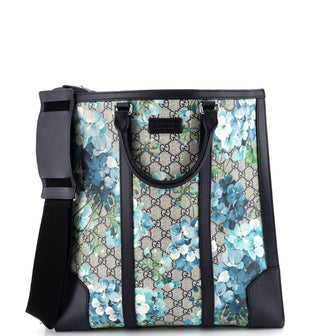 Gucci Convertible Tote Blooms Print GG Coated Canvas Tall