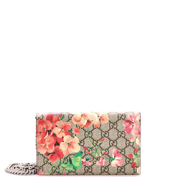 Gucci Chain Wallet Blooms Print GG Coated Canvas