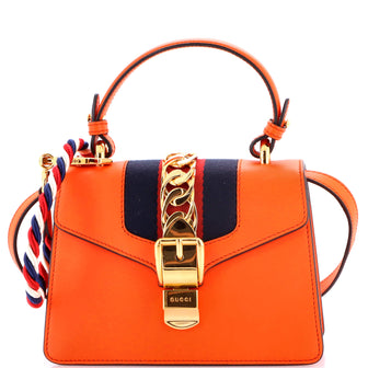 Gucci Sylvie Top Handle Bag Leather Mini