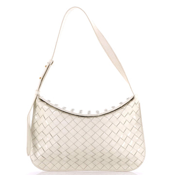 Bottega Veneta Cradle Fold Over Shoulder Bag Intrecciato Leather