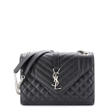 Saint Laurent Classic Monogram Envelope Satchel Mixed Matelasse Leather Medium