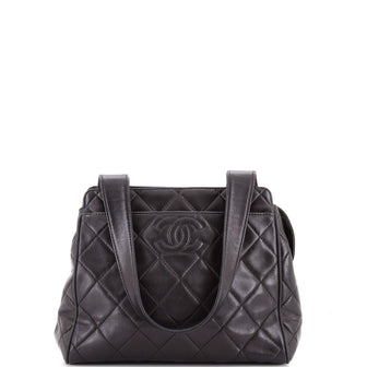 Chanel Vintage CC Front Pocket Shoulder Bag Quilted Lambskin Small