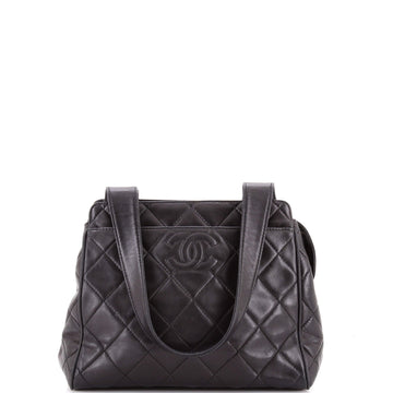 Chanel Vintage CC Front Pocket Shoulder Bag Quilted Lambskin Small