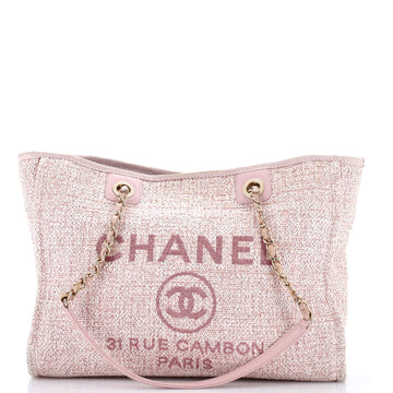 Chanel Deauville Tote Raffia with Glitter Detail Small