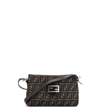 Fendi Vintage Pocket Shoulder Bag Zucca Canvas Small