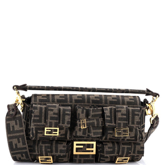 Fendi Multipocket Baguette Bag Zucca Canvas