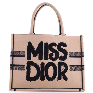 Christian Dior Miss Dior Book Tote Embroidered Canvas Medium