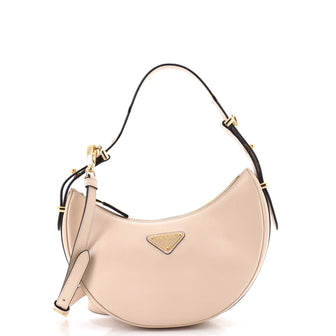 Prada Arque Half Moon Hobo Leather Small