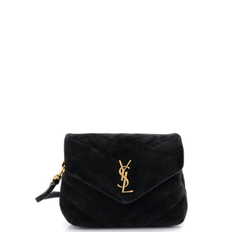 Saint Laurent Loulou Shoulder Bag Matelasse Chevron Suede Toy