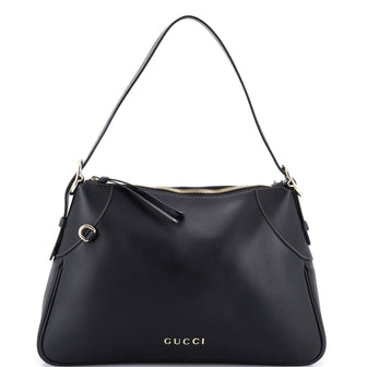 Gucci Emblem Shoulder Bag Leather Medium