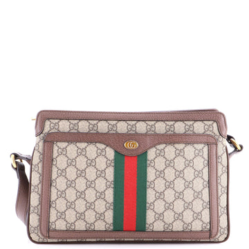 Gucci Ophidia Zip Shoulder Bag GG Coated Canvas Medium