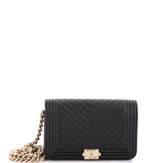 Chanel Boy Wallet on Chain Chevron Caviar Mini