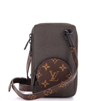 Louis Vuitton Phone Box Bag Taiga Leather with Monogram Canvas