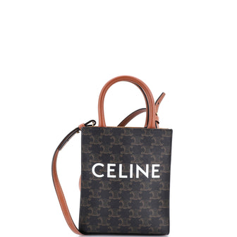 Celine Vertical Cabas Tote Triomphe Coated Canvas Mini
