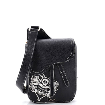 Christian Dior Stussy Saddle Messenger Pouch Leather with Applique