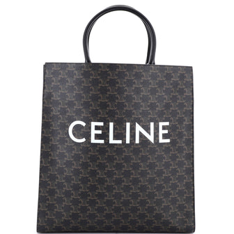 Celine Vertical Cabas Tote Triomphe Coated Canvas Large