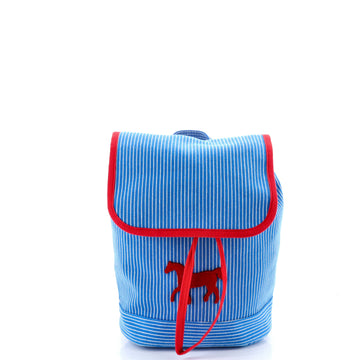 Hermes Horse Caval Collar Backpack Striped Toile