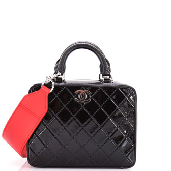 Chanel Travel Kit Vanity Case Quilted Patent Small