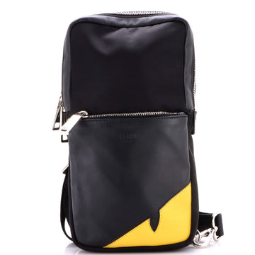 Fendi Monster Sling Bag Nylon and Leather Medium