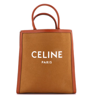 Celine Vertical Cabas Tote Canvas with Leather Large