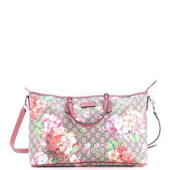 Gucci Convertible Zip Tote Blooms Print GG Coated Canvas Large