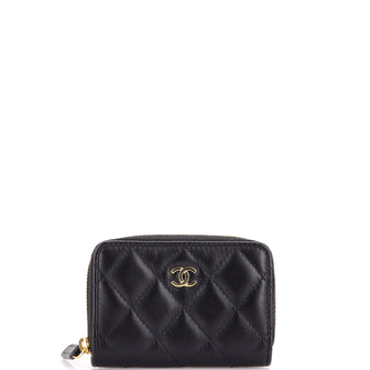 Chanel CC Zip Coin Purse Quilted Lambskin Small